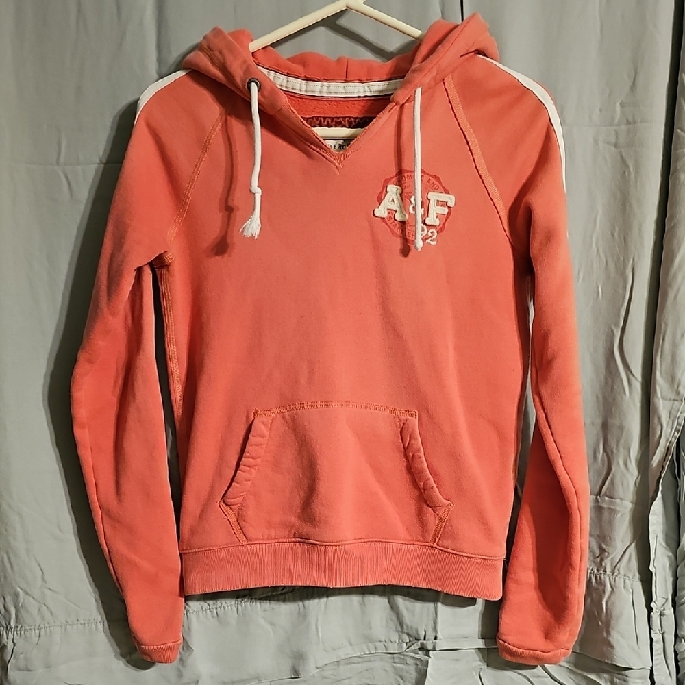Abercrombie & Fitch Women's Pink/Peach Hoodie Sweater